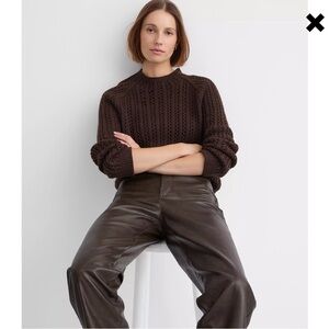 LOFT Stitchy Raglan Sweater Size M in Iced Espresso NWT